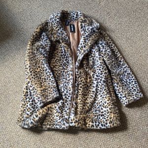 Cheetah Print Faux Fur Coat